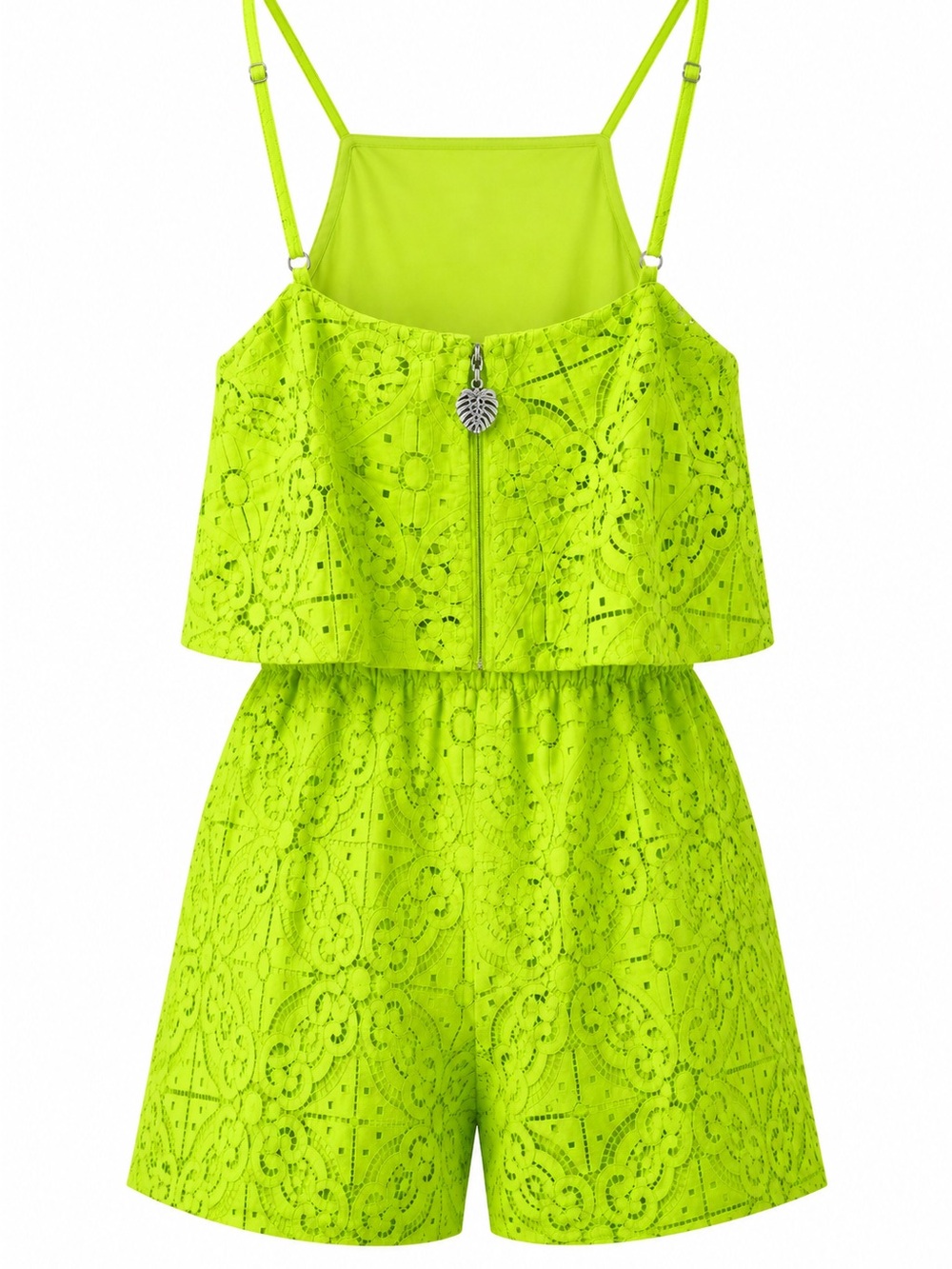 $188 Lilly Pulitzer Lime Tic Tac Tile Lace Celyn Romper 4 23446 - Picture 4 of 5